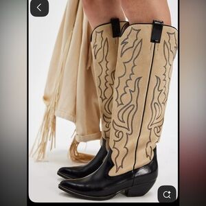 Jeffrey Campbell Tan and Black Western Boots